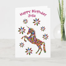 Happy Birthday Magical Unicorn Blume Kind Custom