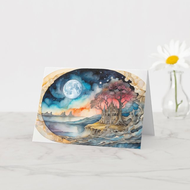 Happy Birthday | Majestic Moonlight nach Mitternac Karte (Kleine Pflanze)