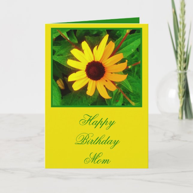 Happy Birthday Mama Black Mit Augen Susan Wildblum Karte (Vorderseite)