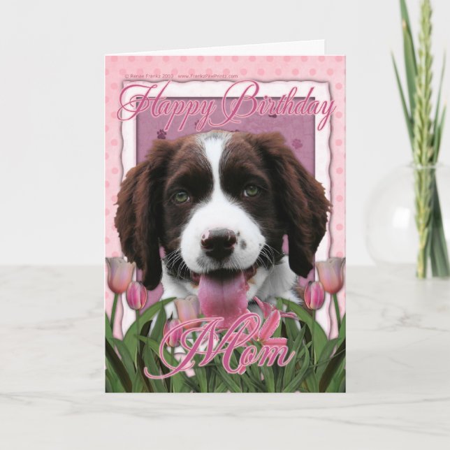 Happy Birthday Mama - English Springer Spaniel Karte (Vorderseite)