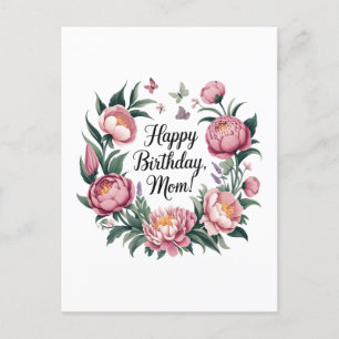 Happy Birthday Mama Floral Design Postkarte