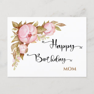 Happy Birthday Mama Floral Watercolor Postkarte