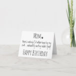 Happy Birthday Mama Funny Dog Spaß - Hund Mama Kar Karte<br><div class="desc">Funny Happy Geburtstag für den Hund Mama ! Personalisieren Sie das vom Hund. " Mama - Es gibt niemanden, den ich lieber an meiner Seite haben würde, wahnsinnig gewartet, während ich kackte! - Herzlichen Glückwunsch zum Geburtstag "Inside - Happy Birthday Mama kann mit Ihrem eigenen Text personalisiert werden und personalisieren...</div>