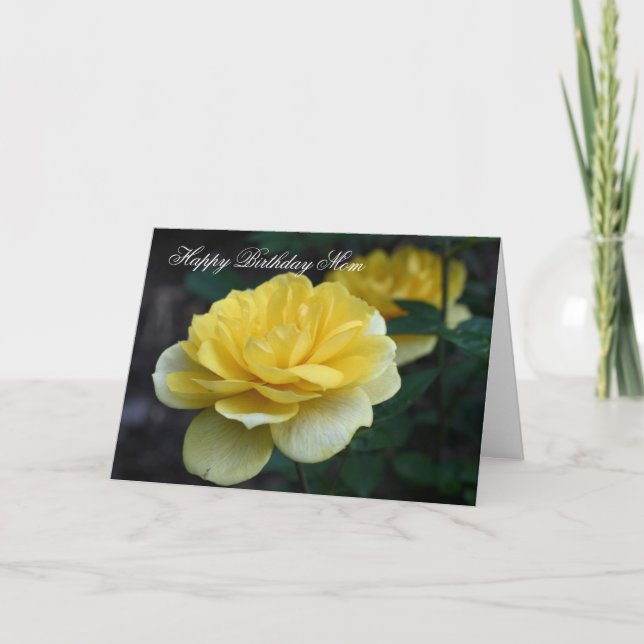 Happy Birthday Mama Gelbe Rose Blume Fotokarte Karte (Vorderseite)