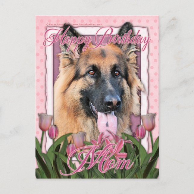 Happy Birthday Mama - German Shepherd - Chance Postkarte (Vorderseite)