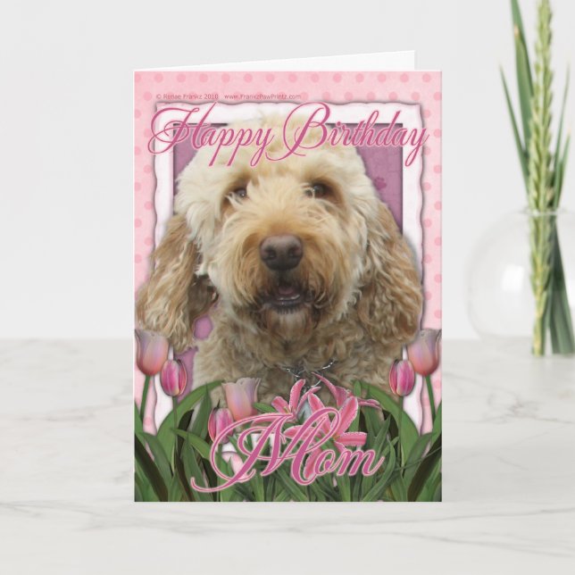 Happy Birthday Mama - Goldendoodle Karte (Vorderseite)