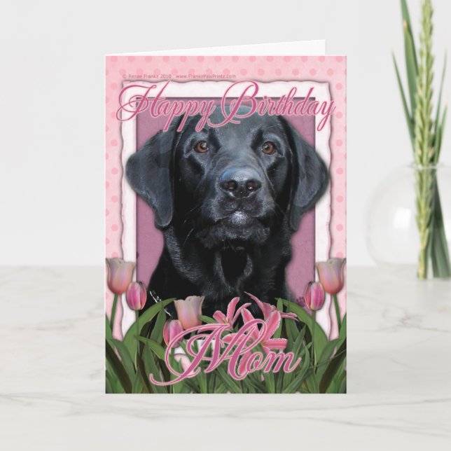 Happy Birthday Mama - Labrador - Black - Gage Karte (Vorderseite)