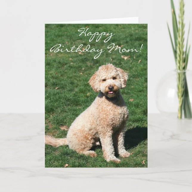 Happy Birthday Mama Mini Goldendoodle Grußkarte Karte (Vorderseite)