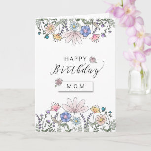 Happy Birthday MAMA mit Watercolor Blume Karte
