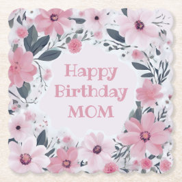 Happy Birthday Mama Pastel Pink Blume | Floral Untersetzer