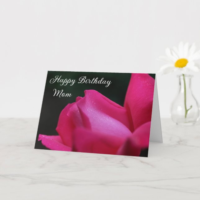 Happy Birthday Mama Red Rosenknospe Blume Karte (Kleine Pflanze)