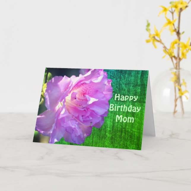Happy Birthday Mama Rosa Azalea Blume Karte (Gelbe Blume)