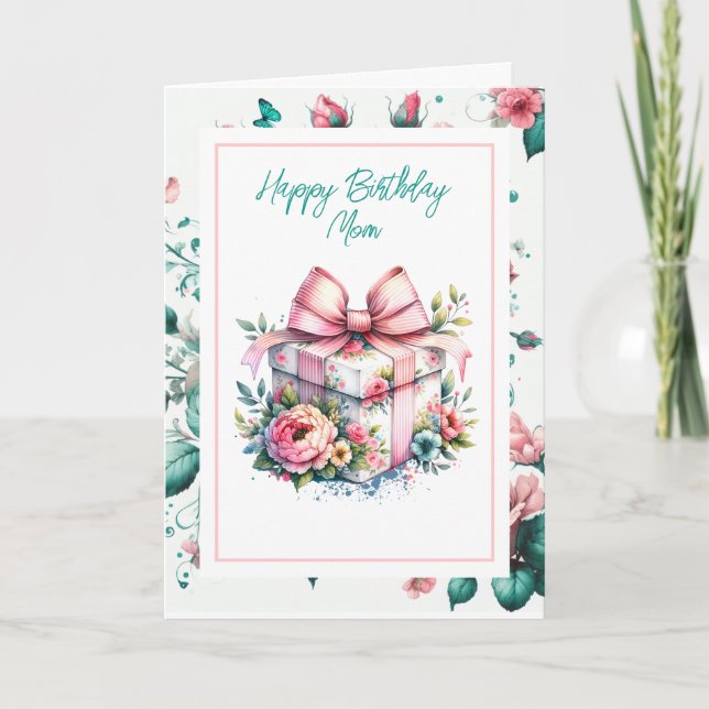 Happy Birthday Mama | Shabby Chic Floral Karte (Vorderseite)