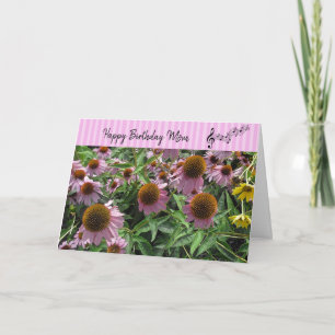 Happy Birthday Mama White und PInkFlowers Karte