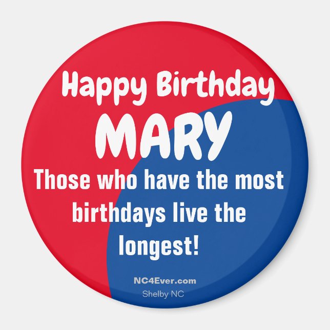 Happy Birthday MARY Kühlschrank Magnet (Vorne)