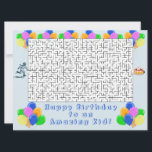Happy Birthday Maze und Balloons Phantastisch Kid<br><div class="desc">Wünschen Sie einen guten Geburtstag mit einem Maze auf einer hellblauen Geburtstagskarte. Am Eingang des Maze befindet sich ein zeichn eines Jungen mit einer Geburtstagskarte am Ende des Mazes. Der Gruß lautet "Herzlichen Glückwunsch zum Geburtstag eines Phantastischen Kindes! Auf der Karte stehen mehrere blaue, grüne, gelbe, rosa und orangefarbene Ballons....</div>