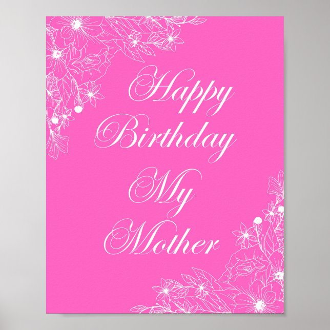 Happy Birthday meine Mutter Poster (Vorne)