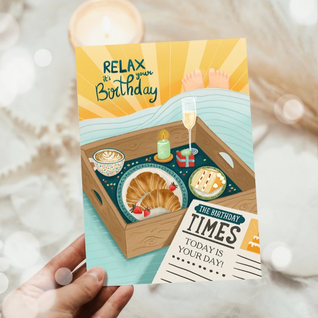 Happy Birthday Men Man Relax Cake Husband Vater Karte (Von Creator hochgeladen)