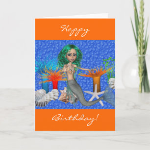Happy Birthday Mermaid Card Karte