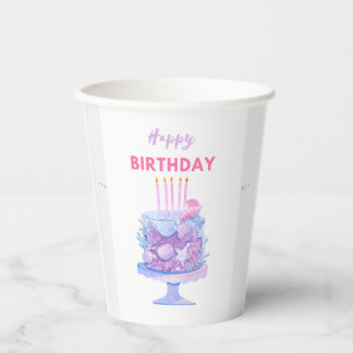Happy Birthday Mermaid Cup Pappbecher