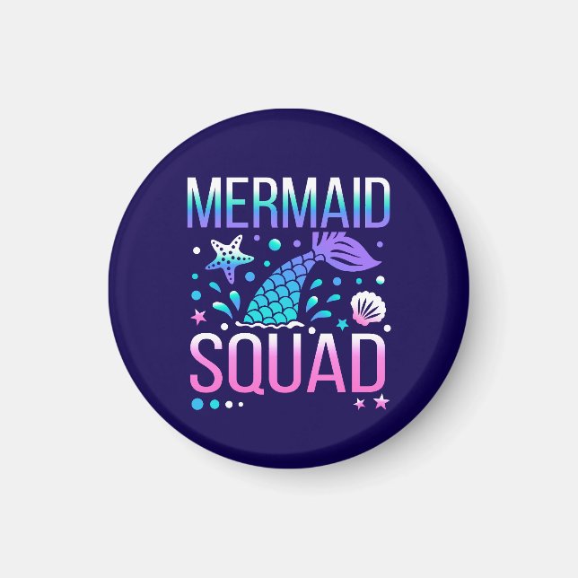Happy Birthday Mermaid Squad-68296 Magnet (Vorne)