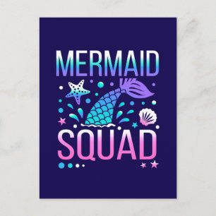 Happy Birthday Mermaid Squad-68296 Postkarte