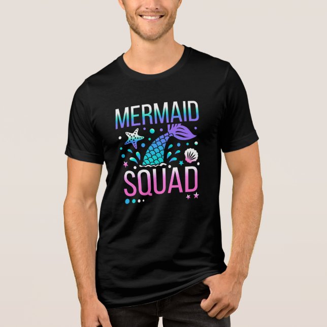 Happy Birthday Mermaid Squad-68296 Tri-Blend Shirt (Vorderseite)