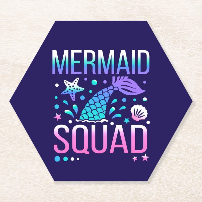 Happy Birthday Mermaid Squad-68296 Untersetzer (Vorderseite)