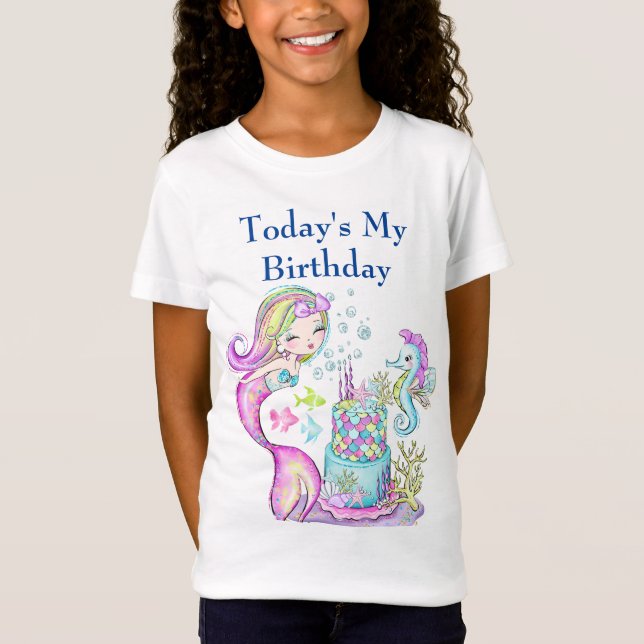 Happy Birthday Mermaid T - Shirt (Vorderseite)