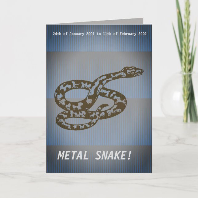 Happy Birthday Metal Snake Karte (Vorderseite)