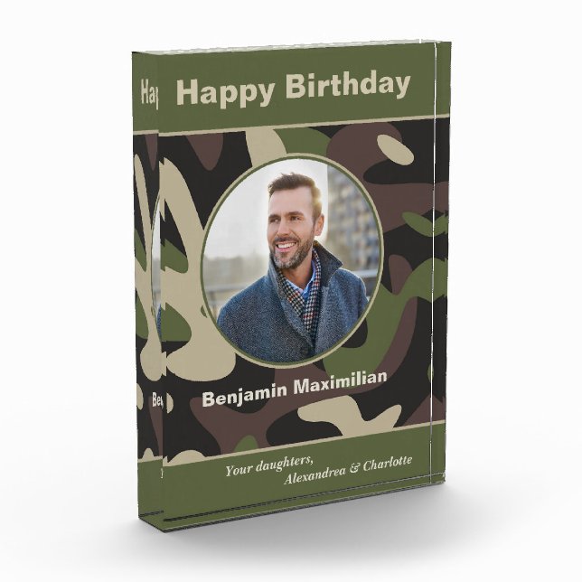 Happy Birthday Military Camouflage Custom Fotoblock (Links)