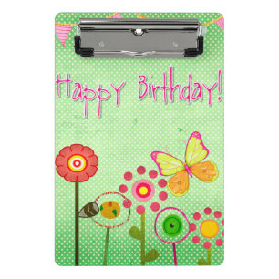 Happy Birthday Mini Klemmbrett