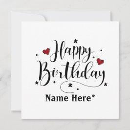 Happy Birthday Minimalistisch Typografie Kalligraf