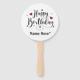 Happy Birthday Minimalistisch Typografie Kalligraf Fächer