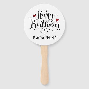 Happy Birthday Minimalistisch Typografie Kalligraf Fächer