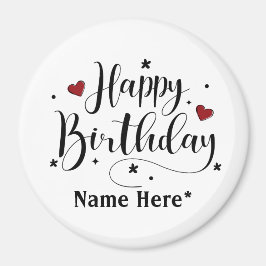 Happy Birthday Minimalistisch Typografie Kalligraf Magnet