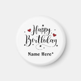 Happy Birthday Minimalistisch Typografie Kalligraf Magnet