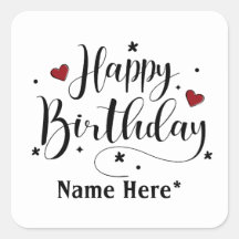 Happy Birthday Minimalistisch Typografie Kalligraf