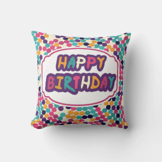 Happy Birthday mit benutzerdefinierten Text roten  Kissen