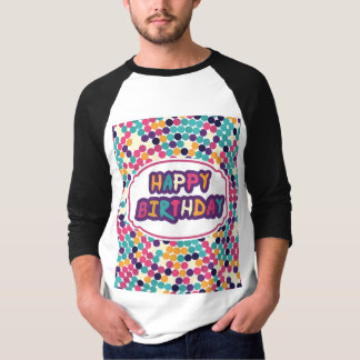 Happy Birthday mit benutzerdefinierten Text roten  T-Shirt