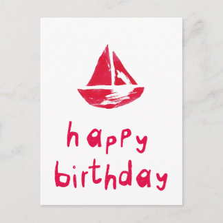 Happy Birthday mit Boot Postkarte