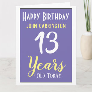 Happy Birthday mit Name & Alter 13 Jahre Karte