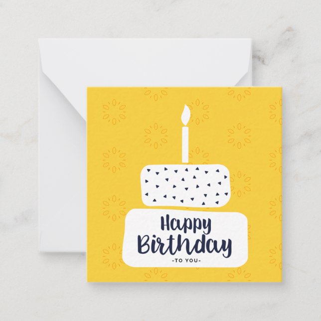 Happy Birthday Mitteilungskarte (Vorderseite)