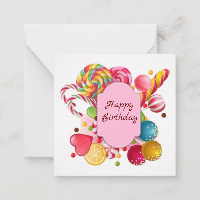 Happy Birthday Mitteilungskarte (Vorderseite)
