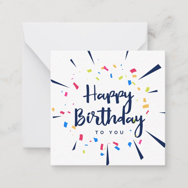 Happy Birthday Mitteilungskarte (Vorderseite)