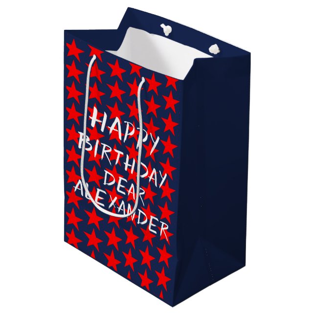 Happy Birthday Mittlere Geschenktüte (Vorderseite Schrägansicht)