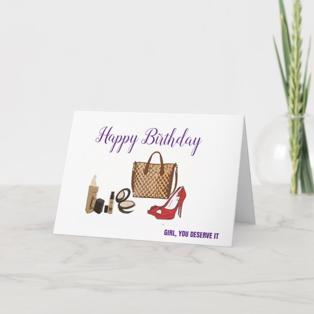 Happy Birthday Modekarte Karte (Vorderseite)