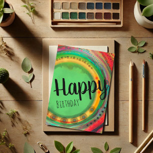 Happy Birthday Modern Colorful Simple Karte