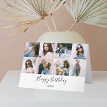 Happy Birthday Modern Foto Karte<br><div class="desc">Die moderne Happy Birthday Grußkarte verfügt über 10 Fotos. 8 auf der Vorderseite, 1 innen und 1 auf der Rückseite der Karte.</div>