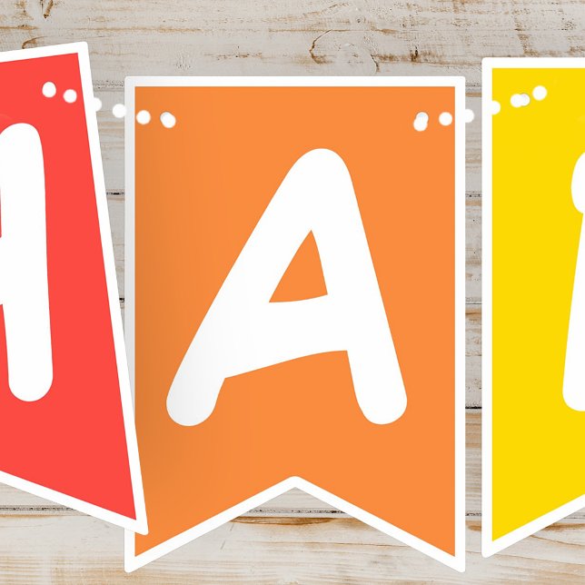 Happy Birthday Modern Simple Cool Photos Wimpelkette (Von Creator hochgeladen)